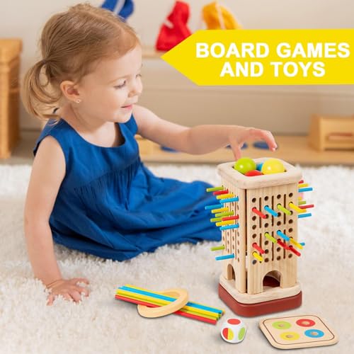 Rrlihjgu Stapelspiel mit Stäbchen | Kugel-Fall- und Geschicklichkeits-Spiel mit Würfel | Feinmotorik Logisches Denken Interaktives Familienspiel für Kinder Rrlihjgu Stapelspiel mit Stäbchen | Kugel-Fall- und Geschicklichkeits-Spiel mit Würfel | Feinmotorik Logisches Denken Interaktives Familienspiel für Kinder von Rrlihjgu