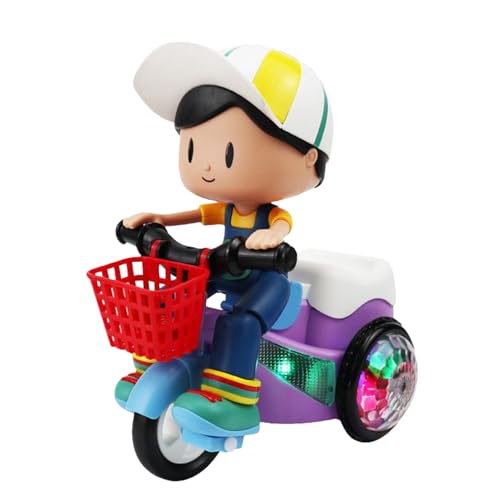 Rrlihjgu Stunt Spin Dance Dreirad | Cartoon Motorrad Fahrspaß | 360 Degree Rotating Cool Lights Musical Dynamic Music Rrlihjgu Stunt Spin Dance Dreirad | Cartoon Motorrad Fahrspaß | 360 Degree Rotating Cool Lights Musical Dynamic Music von Rrlihjgu