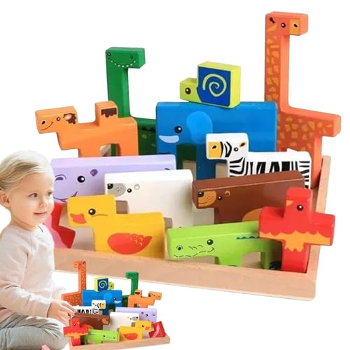 Rrlihjgu Tangram-Puzzles für Kinder, Tierpuzzle aus Holz - Tierdesign Montessori-Spielzeug | Entzückendes, lustiges, farbenfrohes, kreatives Montessori- und Stapelspielzeug für die Vorschule, von Rrlihjgu