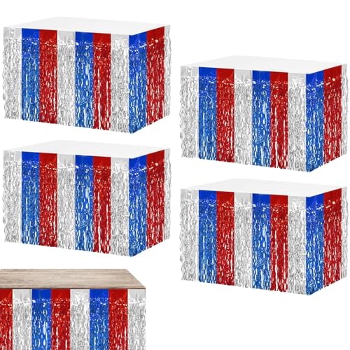 Rrlihjgu Tischrock mit Aluminiumstreifen, 4 Stück Banner aus Aluminium | glänzendes Rechteck 73,7 x 274,3 cm Bühnenhintergrund für Hotelbankett Rrlihjgu Tischrock mit Aluminiumstreifen, 4 Stück Banner aus Aluminium | glänzendes Rechteck 73,7 x 274,3 cm Bühnenhintergrund für Hotelbankett von Rrlihjgu