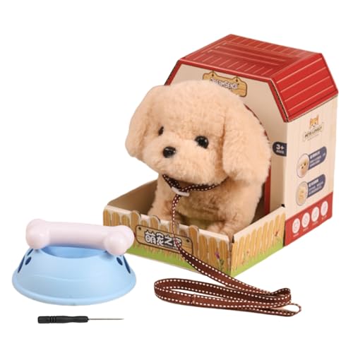 Rrlihjgu Wanderpuppen, wandelnder Hund | Realistisches Barking Plüsch -Haustier | Elektronische interaktive Gehen Bellen Barking Schwanz wedeln Tiere Hund mit Seil für Kinder, Rrlihjgu Wanderpuppen, wandelnder Hund | Realistisches Barking Plüsch -Haustier | Elektronische interaktive Gehen Bellen Barking Schwanz wedeln Tiere Hund mit Seil für Kinder, von Rrlihjgu