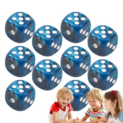 Rrlihjgu Würfelset - 6-seitige Acrylwürfel mit Etui | tragbares Zubehör mit Rand, für Männer, Frauen und Jugendliche ab 12 Jahren von Rrlihjgu