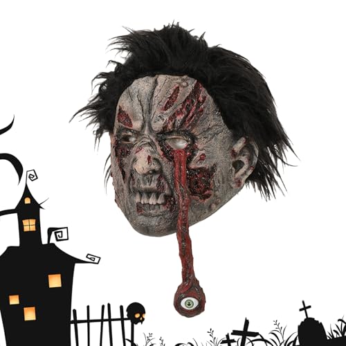 Rrlihjgu Zombie Maske,Halloween Requisiten Zombie Geist Ganzkopfmaske - Realistische Kostümzubehör für Erwachsene Rollenspiele Gruselhaus Film Escape Room Streiche Aufführung von Rrlihjgu