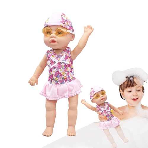 Rrlihjgu wasserdichte Bademodelle,Bade Baby Puppe - Batteriebetriebene Badewannenfigur mit Schwimmfunktion für Badezimmer Schwimmbad Zuhause als Geburtstagsgeschenk für Mädchen von Rrlihjgu