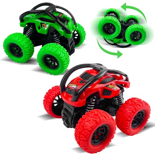 Rseuphiee 2 Stück Monster Truck, Trucks Spielzeug, Auto Kinder Spielzeug, Geländefahrzeug, Große Gummiräder 4x4 Power Trägheitsbetriebene Fahrzeuge, 360° Stunt Rotation, Rennwagen Spielset Rseuphiee 2 Stück Monster Truck, Trucks Spielzeug, Auto Kinder Spielzeug, Geländefahrzeug, Große Gummiräder 4x4 Power Trägheitsbetriebene Fahrzeuge, 360° Stunt Rotation, Rennwagen Spielset von Rseuphiee