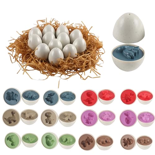 Rshuhx Montessori Spielzeug ab 1 Jahr, Sensorik Spielzeug Passende Eier Set, Dinosaurier Erkennung Sorter Skills Spielzeug für Kleinkinder Ideal für Kindertag/Geburtstagsparty (12pcs Dinosaurier) von Rshuhx