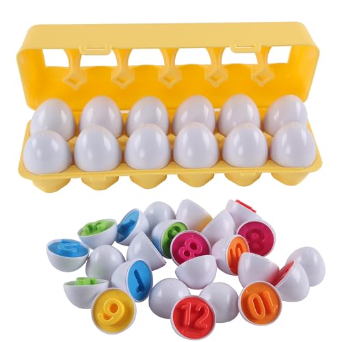Rshuhx Passende Eier Zahl für Kleinkinder Montessori Spielzeuge Eier Spiel Feinmotorik für 1 2 3 4 Jahre und Jungen Mädchen Ideal für Frühe Zahl Bildung Montessori Spielzeug 12pcs mit Lagerung Box Rshuhx Passende Eier Zahl für Kleinkinder Montessori Spielzeuge Eier Spiel Feinmotorik für 1 2 3 4 Jahre und Jungen Mädchen Ideal für Frühe Zahl Bildung Montessori Spielzeug 12pcs mit Lagerung Box von Rshuhx