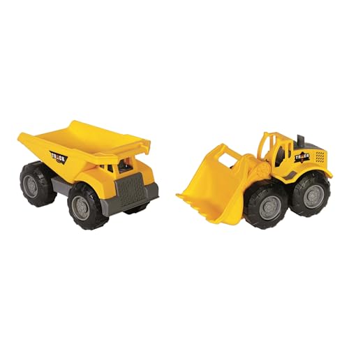 Rstoys - Ronchi Supe RS Toys Mega Baustellenfahrzeug Freilauf 18 cm - LKW oder Bagger sortiert - robuster Kunststoff für Kinder ab 3 Jahren (1 Stück) von Rstoys - Ronchi Supe
