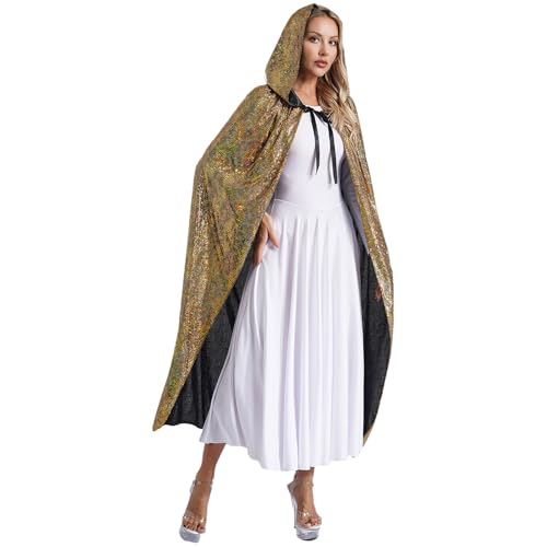 Rswnyirn Damen Glänzend Kapuzenumhang Lange Robe Cape Mittelalter Umhang Mantel Steampunk Halloween Mottoparty Fasching Kostüm Gold M Rswnyirn Damen Glänzend Kapuzenumhang Lange Robe Cape Mittelalter Umhang Mantel Steampunk Halloween Mottoparty Fasching Kostüm Gold M von Rswnyirn
