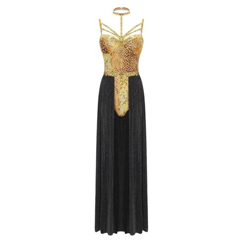 Rswnyirn Damen Kleopatra Griechische Göttin Kostüm Mottoparty Rollenspiel Schlagen Kostüm Bodysuit mit Schlangenmuster Lang Rock Gelb XXL Rswnyirn Damen Kleopatra Griechische Göttin Kostüm Mottoparty Rollenspiel Schlagen Kostüm Bodysuit mit Schlangenmuster Lang Rock Gelb XXL von Rswnyirn