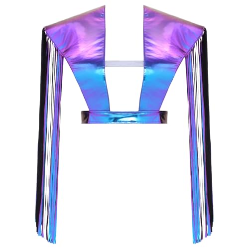 Rswnyirn Damen Schulter Rüstung Metallic Schultergurt Shrug Brust Geschirr mit Quasten Fransen Fasching Gothic Punk Outfit Blau XXL Rswnyirn Damen Schulter Rüstung Metallic Schultergurt Shrug Brust Geschirr mit Quasten Fransen Fasching Gothic Punk Outfit Blau XXL von Rswnyirn