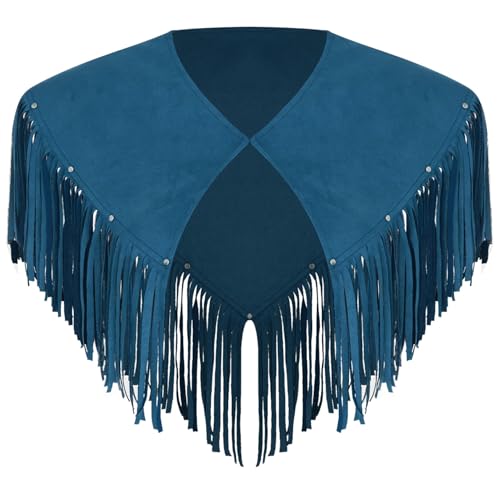Rswnyirn Herren Hippe Kostüm Vintage Wildleder Fransen Poncho Umhang Cape Kurz Western Cowboy Oberteil Überwurf Halloween Kostüm Blau M Rswnyirn Herren Hippe Kostüm Vintage Wildleder Fransen Poncho Umhang Cape Kurz Western Cowboy Oberteil Überwurf Halloween Kostüm Blau M von Rswnyirn