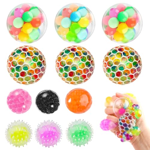 RtottiM 12 Stressbälle, Antistressball, Mesh Stressbälle, Anti Stress Squeeze Traubenbälle, Anti Stress Spielzeug, Antistressbälle für Kinder Erwachsene, für Angst abbauen und Beruhigung RtottiM 12 Stressbälle, Antistressball, Mesh Stressbälle, Anti Stress Squeeze Traubenbälle, Anti Stress Spielzeug, Antistressbälle für Kinder Erwachsene, für Angst abbauen und Beruhigung von RtottiM