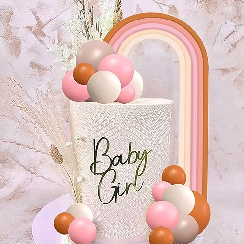 Ruaizel 28 Stück Regenbogen-Kuchenaufsätze, Hochzeitstortenaufsatz mit Ballon & Wolke, Regenbogen-Kuchendekorationen für Hochzeit, Babyparty, Geburtstagsparty (Rosa) von Ruaizel