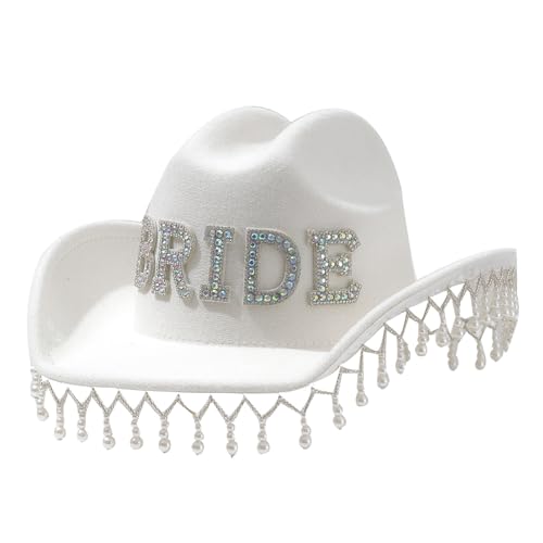 Funkelnder Rodeos-Hut, schwere Perlen, Quasten für Junggesellinnenabschied, Rodeos, Braut, Schauspielerin, Partyhüte für Erwachsene, Großpackung Funkelnder Rodeos-Hut, schwere Perlen, Quasten für Junggesellinnenabschied, Rodeos, Braut, Schauspielerin, Partyhüte für Erwachsene, Großpackung von Ruarby