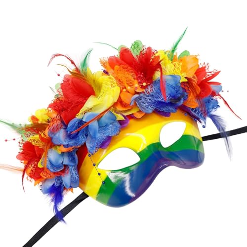 Halloween-Kostüm, Karneval, Regenbogen-Maskerade, halbes Gesicht, Abendbälle, für Party, Karneval, Regenbogen-Maskerade, halbes Gesicht, Halloween-Kostüm, Karneval Halloween-Kostüm, Karneval, Regenbogen-Maskerade, halbes Gesicht, Abendbälle, für Party, Karneval, Regenbogen-Maskerade, halbes Gesicht, Halloween-Kostüm, Karneval von Ruarby