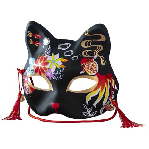 Handbemalte Füchse Maskerade halbes Gesicht Halloween Tier für Damen Herren Halloween Maskerade Dress Up Party von Ruarby