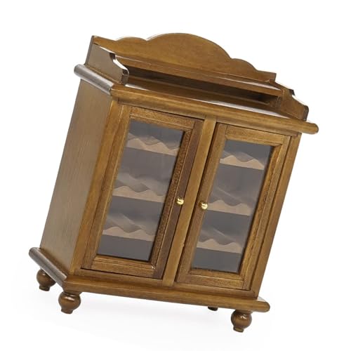Miniatur Holzweinschrank Modellfigur Für Dollhouses Dekoration Und Handwerksmodellprojekt 1/12 Zubehör Für 1/12 Maßstab von Ruarby