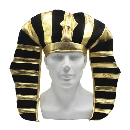 Ruarby Ägyptischer Pharaohut, Raves, Halloween, Cosplay, Kostüme, goldener ägyptischer Kopfschmuck, König, TUTS, Kostüm, Zubehör, Geschenke von Ruarby