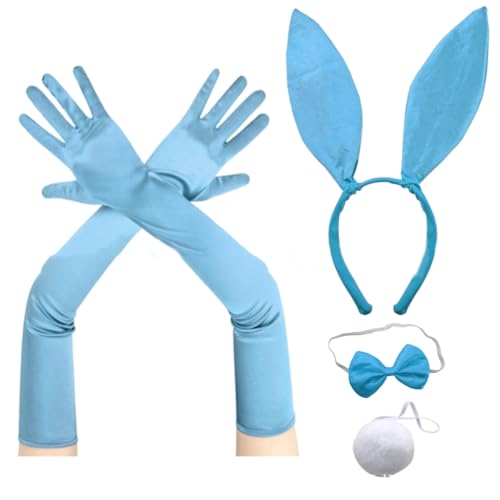 Ruarby Cosplay Ohrenstirnband Haarreifen Krawatte Arm Handschuhe Party Kopfschmuck Masken Anime Kostüm von Ruarby