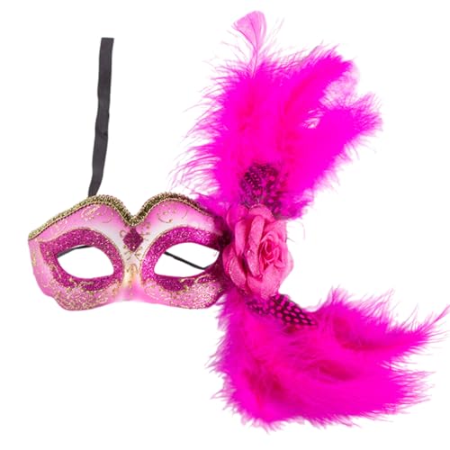 Ruarby Gefiederte Maskerade Gesichtsbedeckung mit Blume für Damen, Halloween, Cosplay, Augenmaske, Kostüm, halbe Gesichtsbedeckung, einzigartig Ruarby Gefiederte Maskerade Gesichtsbedeckung mit Blume für Damen, Halloween, Cosplay, Augenmaske, Kostüm, halbe Gesichtsbedeckung, einzigartig von Ruarby