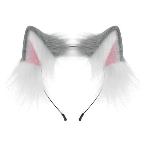 Ruarby Haarreif mit pelzigen Ohren, weich, bequem, Tier-Kopfbedeckung, Haarteile für Kostüm, Spielen, Halloween, Party, Kopfbedeckung, Zubehör Ruarby Haarreif mit pelzigen Ohren, weich, bequem, Tier-Kopfbedeckung, Haarteile für Kostüm, Spielen, Halloween, Party, Kopfbedeckung, Zubehör von Ruarby