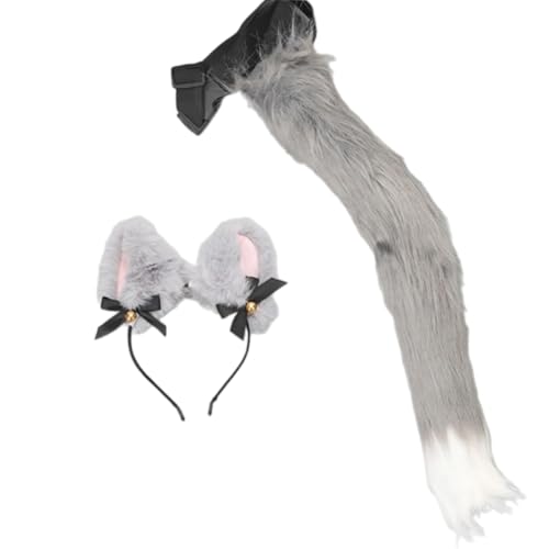 Ruarby Halloween-Katzen-Kostüm mit Katzenohren, Stirnband, pelzigem Schwanz, Katzenkostüm, Zubehör für Damen, Mädchen, Halloween, Cosplay, pelziger Schwanz und Ohren Ruarby Halloween-Katzen-Kostüm mit Katzenohren, Stirnband, pelzigem Schwanz, Katzenkostüm, Zubehör für Damen, Mädchen, Halloween, Cosplay, pelziger Schwanz und Ohren von Ruarby
