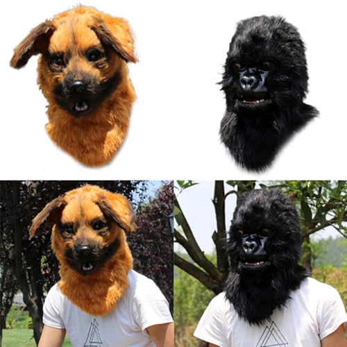 Ruarby Halloween-Tiergesichtsabdeckung, voller Kopf, Tier, Panda, Hahn, Hund, Füchse, Halloween-Kostüm von Ruarby
