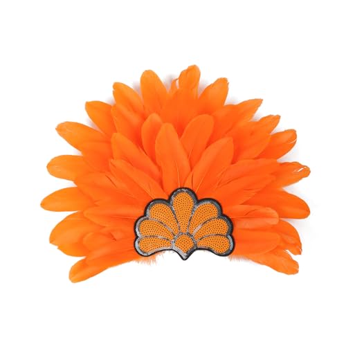 Ruarby Karnevals-Stirnband, gefiederte Pailletten, Flapper-Kopfschmuck für Maskerade, Party, übergroßes gefiedertes Stirnband, Feder-Kopfschmuck, Damen, Karneval, Herren, Kinderkostüm von Ruarby