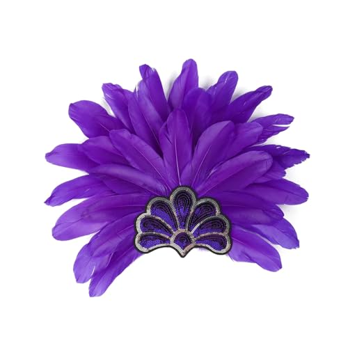 Ruarby Karnevals-Stirnband, gefiederte Pailletten, Flapper-Kopfschmuck für Maskerade, Party, übergroßes gefiedertes Stirnband, Feder-Kopfschmuck, Damen, Karneval, Herren, Kinderkostüm von Ruarby