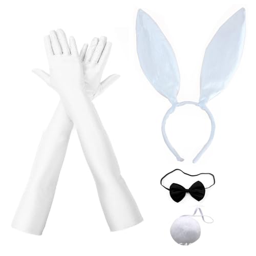 Ruarby Lange Ohren Stirnband Fliege Kostüm Set Club Party Outfit Bühnenanzug Weibliches Rollenspiel-Kostüm Ruarby Lange Ohren Stirnband Fliege Kostüm Set Club Party Outfit Bühnenanzug Weibliches Rollenspiel-Kostüm von Ruarby