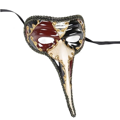 Ruarby Maskerade-Augenmaske für Damen und Herren, Karneval, Halloween, lange Nase, halbe Gesichtsabdeckung, Halloween-Kostüm, Zubehör, bemalt Ruarby Maskerade-Augenmaske für Damen und Herren, Karneval, Halloween, lange Nase, halbe Gesichtsabdeckung, Halloween-Kostüm, Zubehör, bemalt von Ruarby