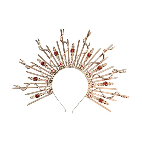 Ruarby Mythologie Schlangenkopf Kronen Haarteil Party Kopfbedeckung Textur Geeignet für Kostümpartys und besondere Anlässe Karneval Kostüm Zubehör von Ruarby