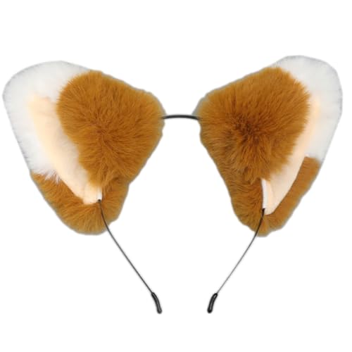 Ruarby Plüsch-Ohr-Stirnband, Cosplay-Kostüm, Haarreifen/Schwanz, Party-Kopfschmuck, Maskeraden, Kopfschmuck, Animation, Haardekorationen Ruarby Plüsch-Ohr-Stirnband, Cosplay-Kostüm, Haarreifen/Schwanz, Party-Kopfschmuck, Maskeraden, Kopfschmuck, Animation, Haardekorationen von Ruarby