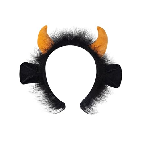 Ruarby Rinder-Haarband, Halloween-Haarband, Plüsch, Kuhohren, Haarreif, Kostümzubehör, Tier-Kopfbedeckung, Make-up-Dekorationen, Requisiten, Rinderverkleidungszubehör Ruarby Rinder-Haarband, Halloween-Haarband, Plüsch, Kuhohren, Haarreif, Kostümzubehör, Tier-Kopfbedeckung, Make-up-Dekorationen, Requisiten, Rinderverkleidungszubehör von Ruarby