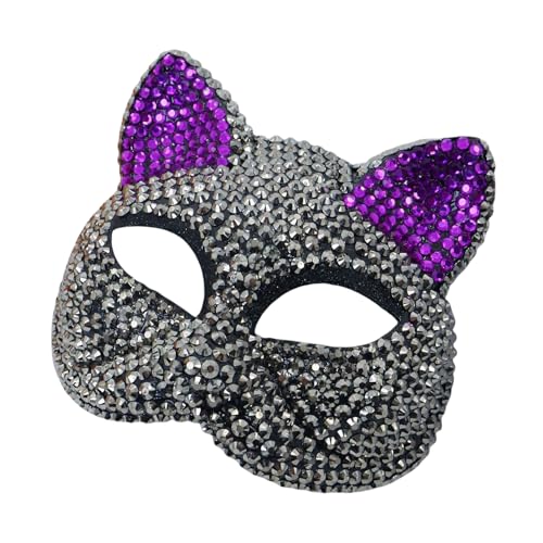 Ruarby Strass Maskerade Katzen Gesicht für Frauen Männer Cosplay Party Fotografie Halloween Dekoration Halloween Ruarby Strass Maskerade Katzen Gesicht für Frauen Männer Cosplay Party Fotografie Halloween Dekoration Halloween von Ruarby