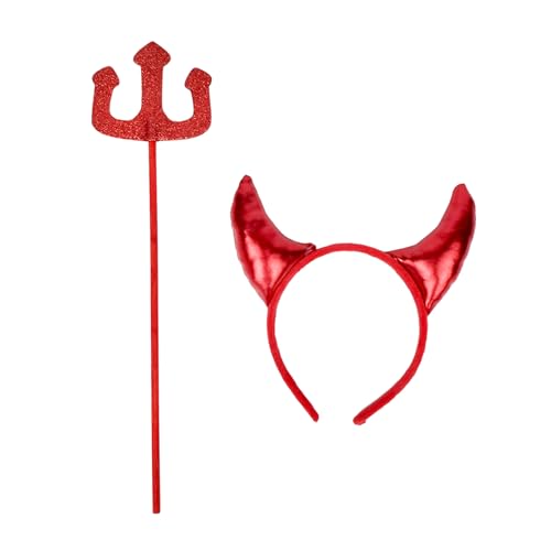 Ruarby Teufelskostüm-Set, Halloween-Party-Dekorationen, Requisiten, Ohren, Stirnband-Set, Cosplays, Aufführungen, Requisiten für Frauen, Kinder, Ohren, Stirnband Ruarby Teufelskostüm-Set, Halloween-Party-Dekorationen, Requisiten, Ohren, Stirnband-Set, Cosplays, Aufführungen, Requisiten für Frauen, Kinder, Ohren, Stirnband von Ruarby