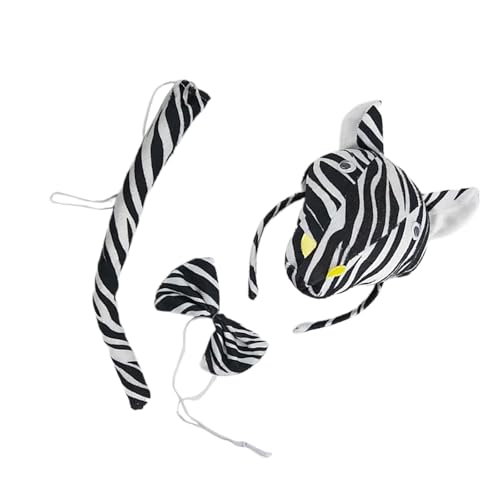 Ruarby Zebras Kostüm Stirnbänder Set Halloween Party Kopfbedeckung Kinder Dress Up Gear für Tiermottopartys von Ruarby