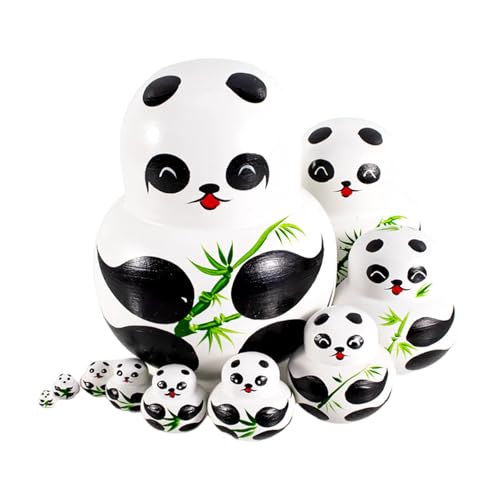 Traditionelle russische Puppen, 10 Stück/Set, handbemalt, Holz, Matroschka, Panda, Nesting-Puppen, Volkskunst-Sammelstücke Traditionelle russische Puppen, 10 Stück/Set, handbemalt, Holz, Matroschka, Panda, Nesting-Puppen, Volkskunst-Sammelstücke von Ruarby