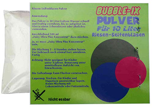 Rubbel-Ix Riesenseifenblasen Pulver für 10 L Flüssigkeit Geburtstag Fest Party von Rubbel-Ix