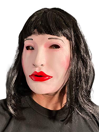 Rubber Johnnies Puppenmaske, schwarzes Haar, Damen, schöne Maske, Erwachsenenkostüm, Kostüm, Einheitsgröße, passend für die meisten Erwachsenen Rubber Johnnies Puppenmaske, schwarzes Haar, Damen, schöne Maske, Erwachsenenkostüm, Kostüm, Einheitsgröße, passend für die meisten Erwachsenen von Rubber Johnnies