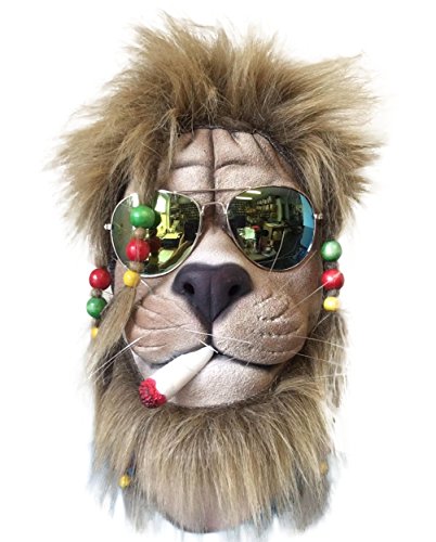 Rubber Johnnies RASTA LION MASK Dreadlocks Gesichtsmaske Fake Joint Sonnenbrille Zoo Tier Fasching von Rubber Johnnies