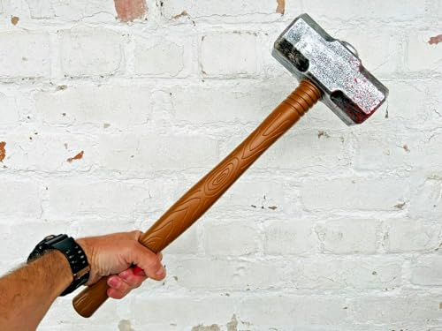 Rubber Johnnies blutiger Vorschlaghammer, Kunststoff, 46 cm lang, leicht, Halloween-Kostüme, Filmrequisiten von Rubber Johnnies