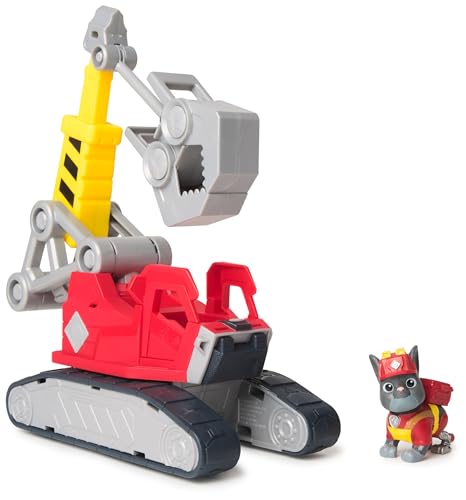 Rubble & Crew - Chargers 2-in-1 Mega Kran, Premium Baufahrzeug mit Abnehmbarer Baggerkralle und Presslufthammer sowie Charger Hundefigur, Spielzeug für Kinder ab 3 Jahren von Rubble & Crew