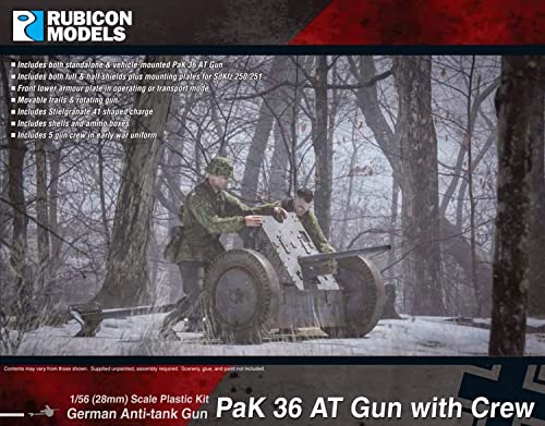 Rubicon Models PaK 36 at Gun with Crew 1/56 (28mm) German WWII von Rubicon Models