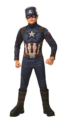 Avengers Endgame Captain America Deluxe Kostüm für Jungen, Größe L, Blau, blau, L Avengers Endgame Captain America Deluxe Kostüm für Jungen, Größe L, Blau, blau, L von Rubie's