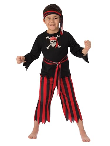 Bristol Novelty 3015595-6000 Kostüm Pirat, für Jungen, schwarz-rot, für Kinder von 5–6 Jahren Bristol Novelty 3015595-6000 Kostüm Pirat, für Jungen, schwarz-rot, für Kinder von 5–6 Jahren von Rubie's
