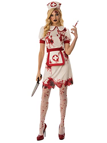 Bristol Novelty 301584M Kostüm Blutige Krankenschwester, für Erwachsene/Damen, weiß-rot, Größe M von Bristol Novelty