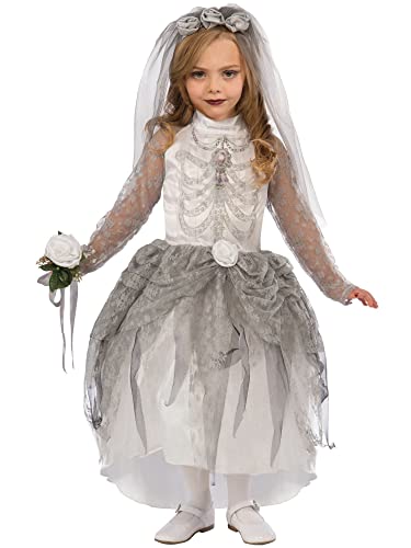 Bristol Novelty 75184 Skeleton Bride Skelettbraut, Größe S, White/Grey, S 3-5 Jahre von Bristol Novelty