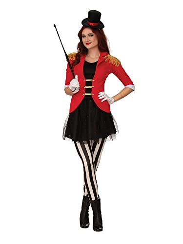 Bristol Novelty AF113S Ringmaster Zirkusdirektorin, Größe S, für Erwachsene, Women, Black, Red, White von Bristol Novelty